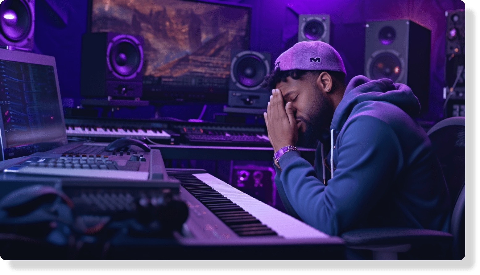 image of frustrated producer in a studio